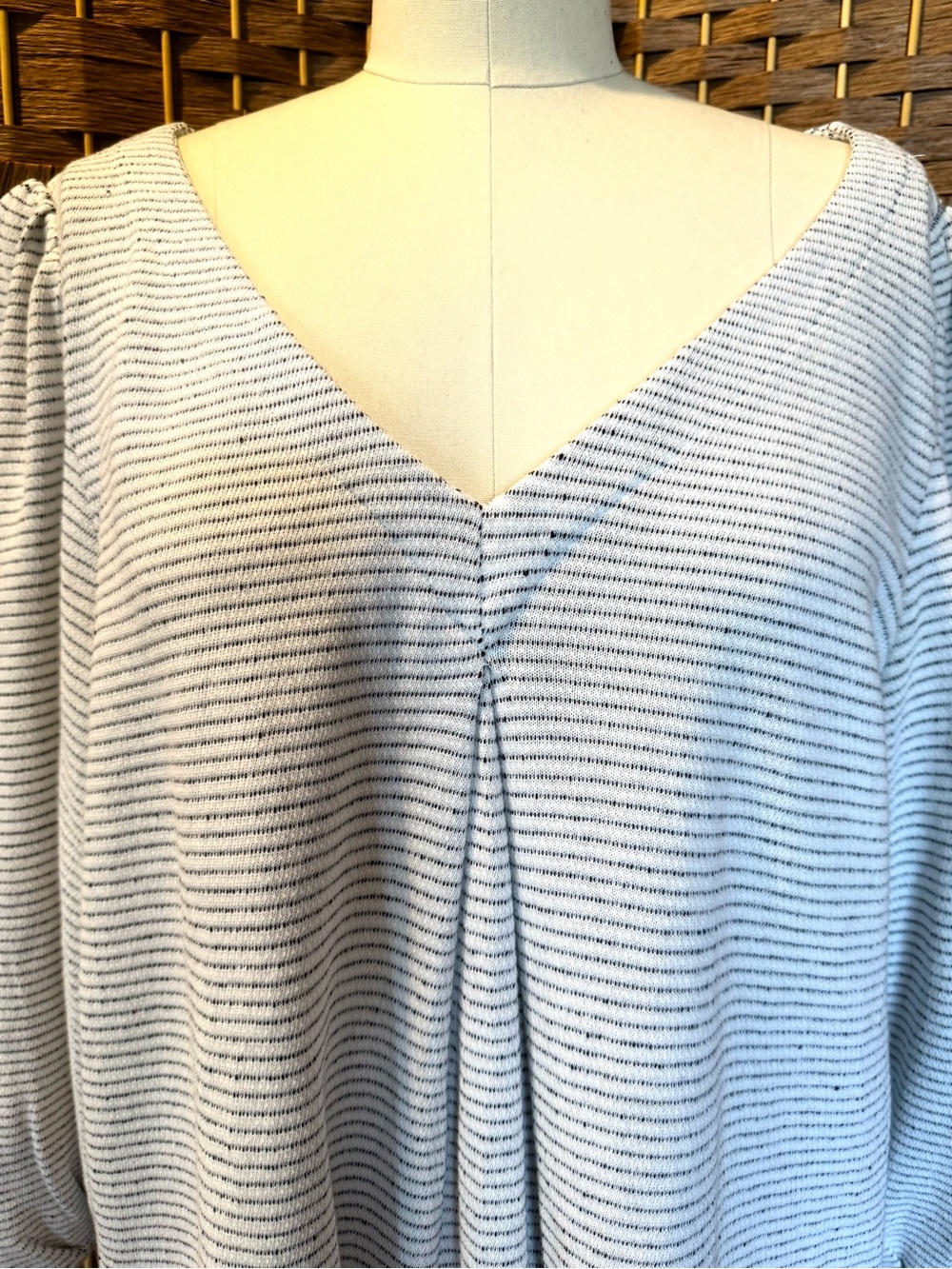 LOFT navy & white stripe French terry popover dress XL - Picture 2 of 11
